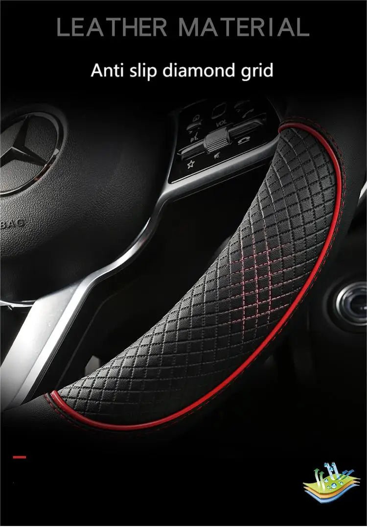 Leather Diamond Steering Cover