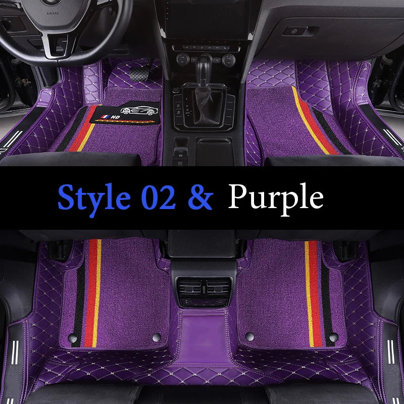 Custom Fit Leather Car Floor Mats – Full Set with Brand Logo | All-Weather Interior Protection for Most Car Models