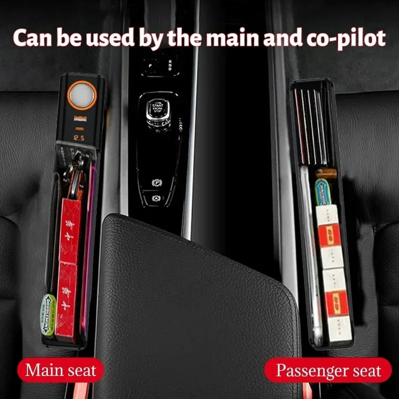 Car Seat Organizer with Charger & Gap Filler