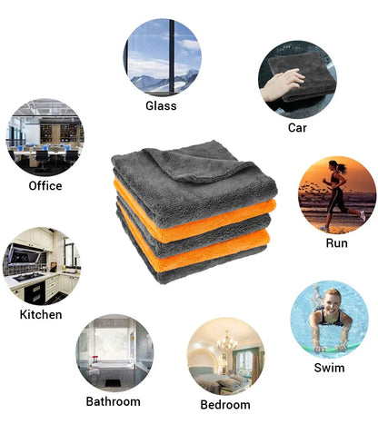 40 × 40 cm Microfiber Car Wash Towels – Pack of 1/3/6/9