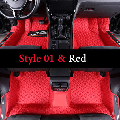 Custom Fit Leather Car Floor Mats – Full Set with Brand Logo | All-Weather Interior Protection for Most Car Models