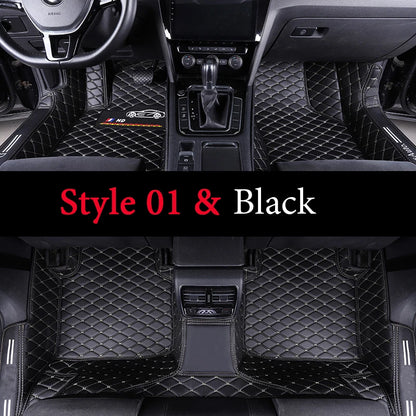 Custom Fit Leather Car Floor Mats – Full Set with Brand Logo | All-Weather Interior Protection for Most Car Models