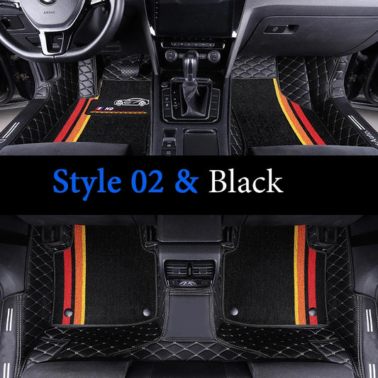 Custom Fit Leather Car Floor Mats – Full Set with Brand Logo | All-Weather Interior Protection for Most Car Models
