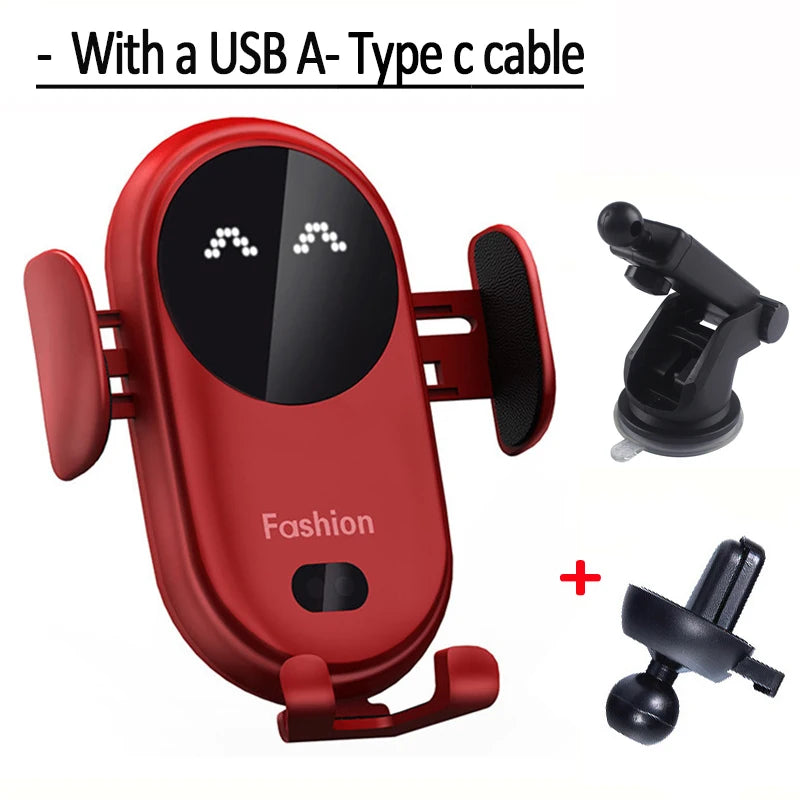 30W Wireless Car Charger Mount – Auto-Clamp Air Vent Phone Holder with Fast Charging & 360° Rotation