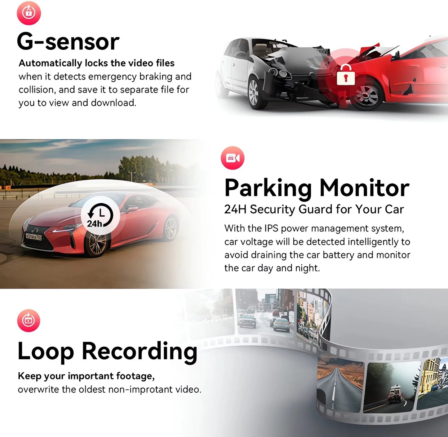 10.26" 4K Dual Lens Dash Cam with CarPlay, Android Auto, GPS, 5G WiFi & FM