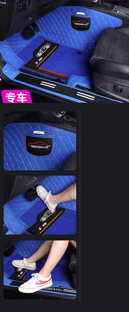 Custom Fit Leather Car Floor Mats – Full Set with Brand Logo | All-Weather Interior Protection for Most Car Models