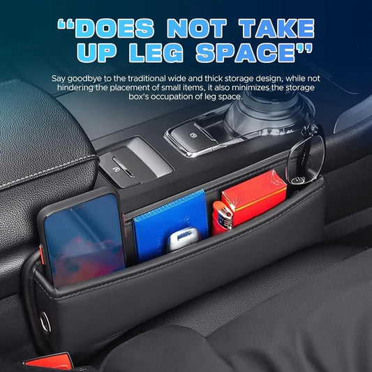 Leather Car Seat Gap Organizer Box