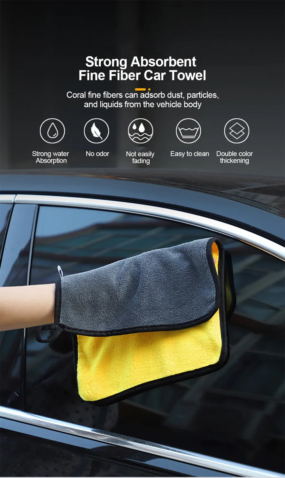 Microfiber Car Wash Towels (30×30/30×60 cm, Pack of 3/5/10)
