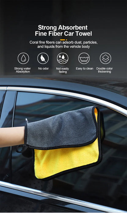 Microfiber Car Wash Towels (30×30/30×60 cm, Pack of 3/5/10)