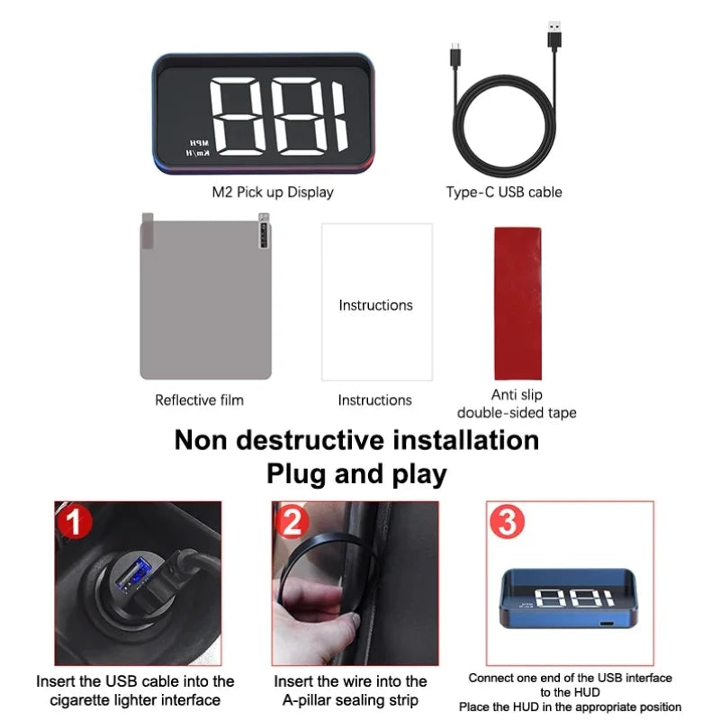 HUD GPS Speedometer – Digital Windshield Display for Cars & Trucks