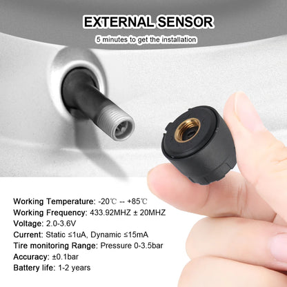 TPMS with 4 External Sensors & Alert