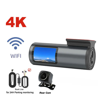4K Mini Dash Cam with WiFi, GPS, G-Sensor & 24H Parking Mode