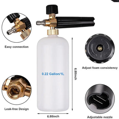 Snow Foam Cannon Kit – 1 L Bottle & 1/4″ Quick Connect + Gloves