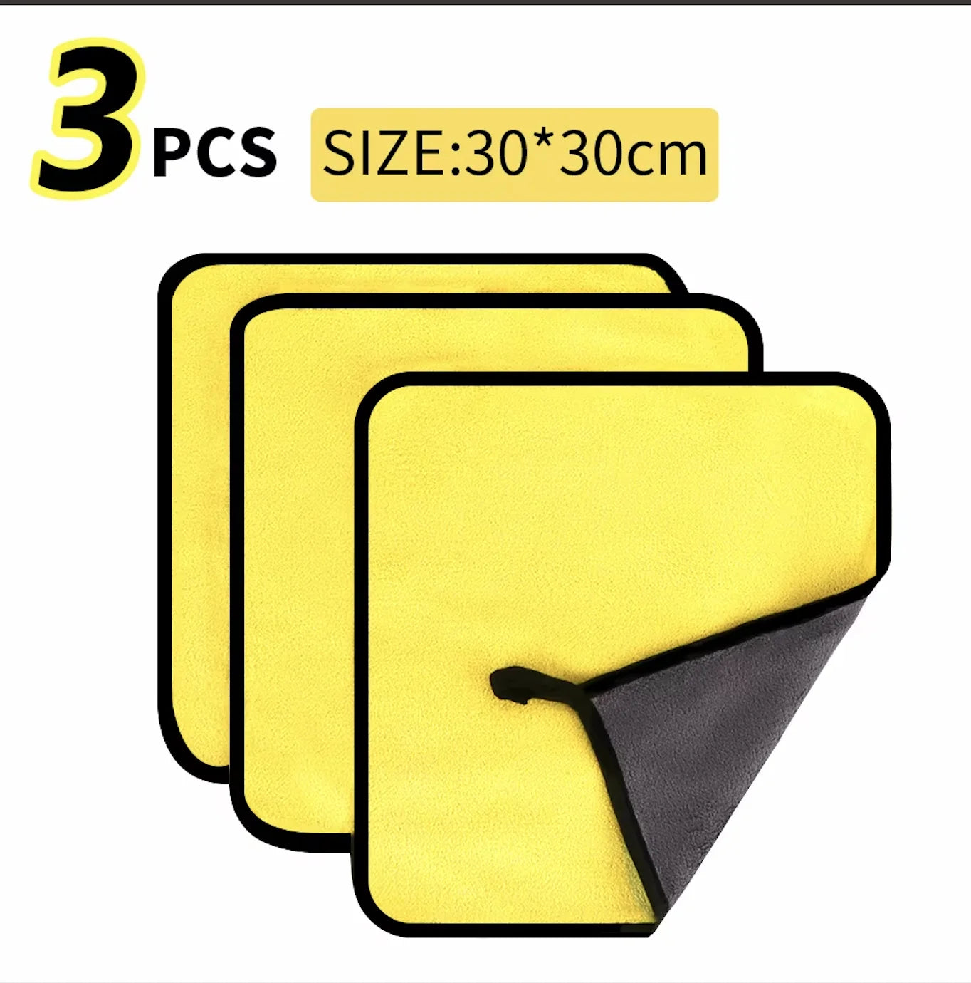 Microfiber Car Wash Towels (30×30/30×60 cm, Pack of 3/5/10)
