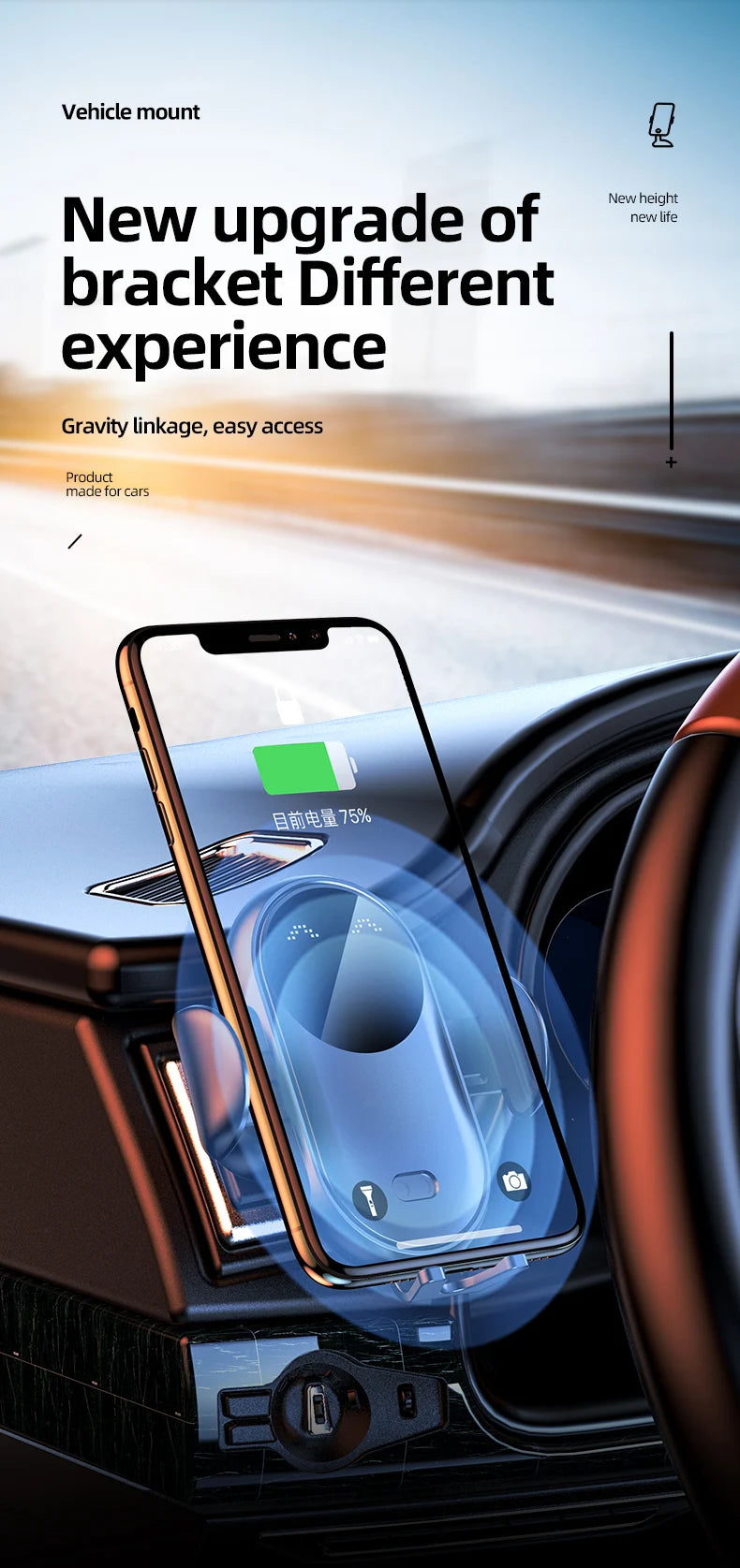 30W Wireless Car Charger Mount – Auto-Clamp Air Vent Phone Holder with Fast Charging & 360° Rotation