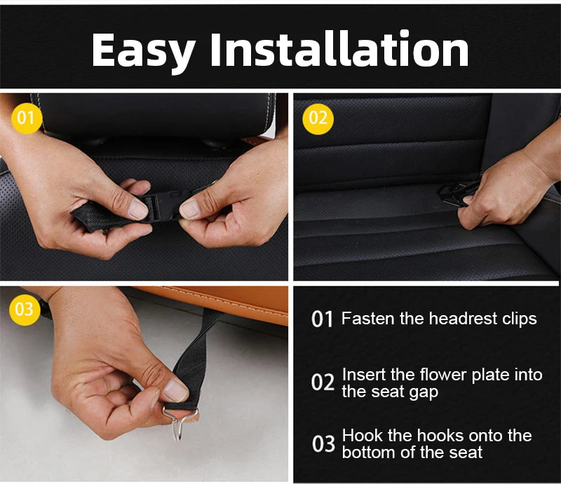 Car Seat Back Organizer with Foldable Table Tray