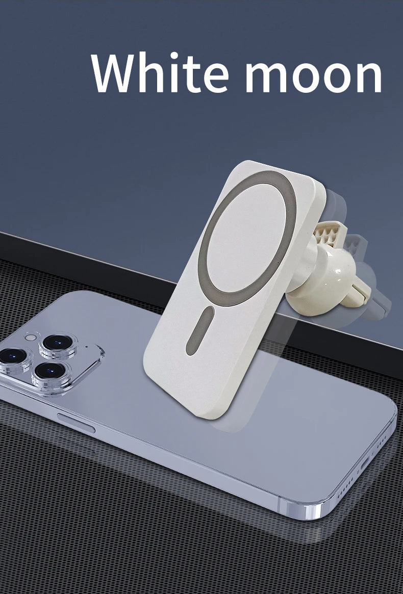 30W Magnetic Wireless Car Charger for iPhone 15/14/13/12 Series | MagSafe Fast Charging Phone Holder Mount