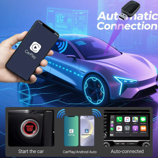 Wireless CarPlay/Android Auto Adapter – 2025 Upgrade, Fast 5GHz, Plug & Play