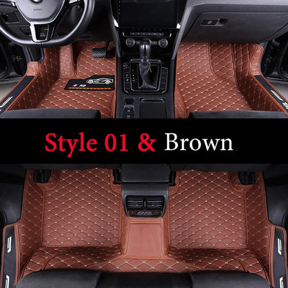 Custom Fit Leather Car Floor Mats – Full Set with Brand Logo | All-Weather Interior Protection for Most Car Models