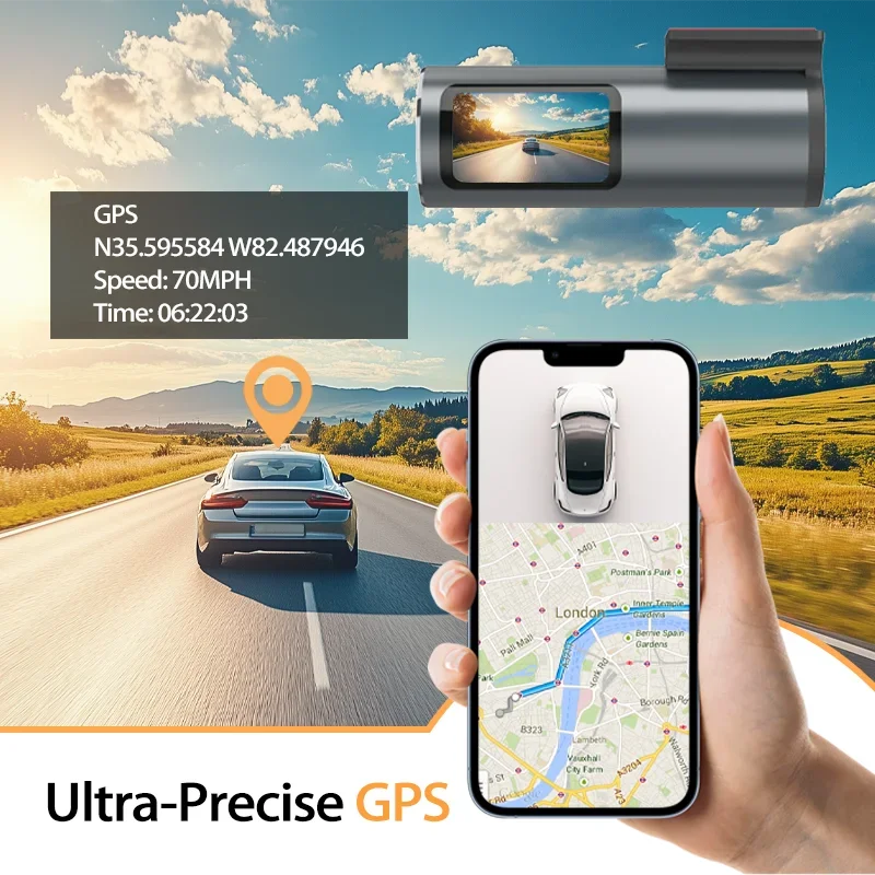 4K Mini Dash Cam with WiFi, GPS, G-Sensor & 24H Parking Mode