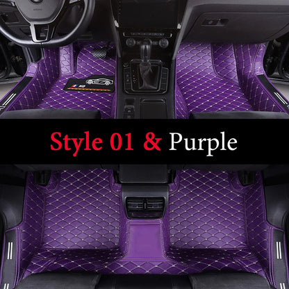 Custom Fit Leather Car Floor Mats – Full Set with Brand Logo | All-Weather Interior Protection for Most Car Models
