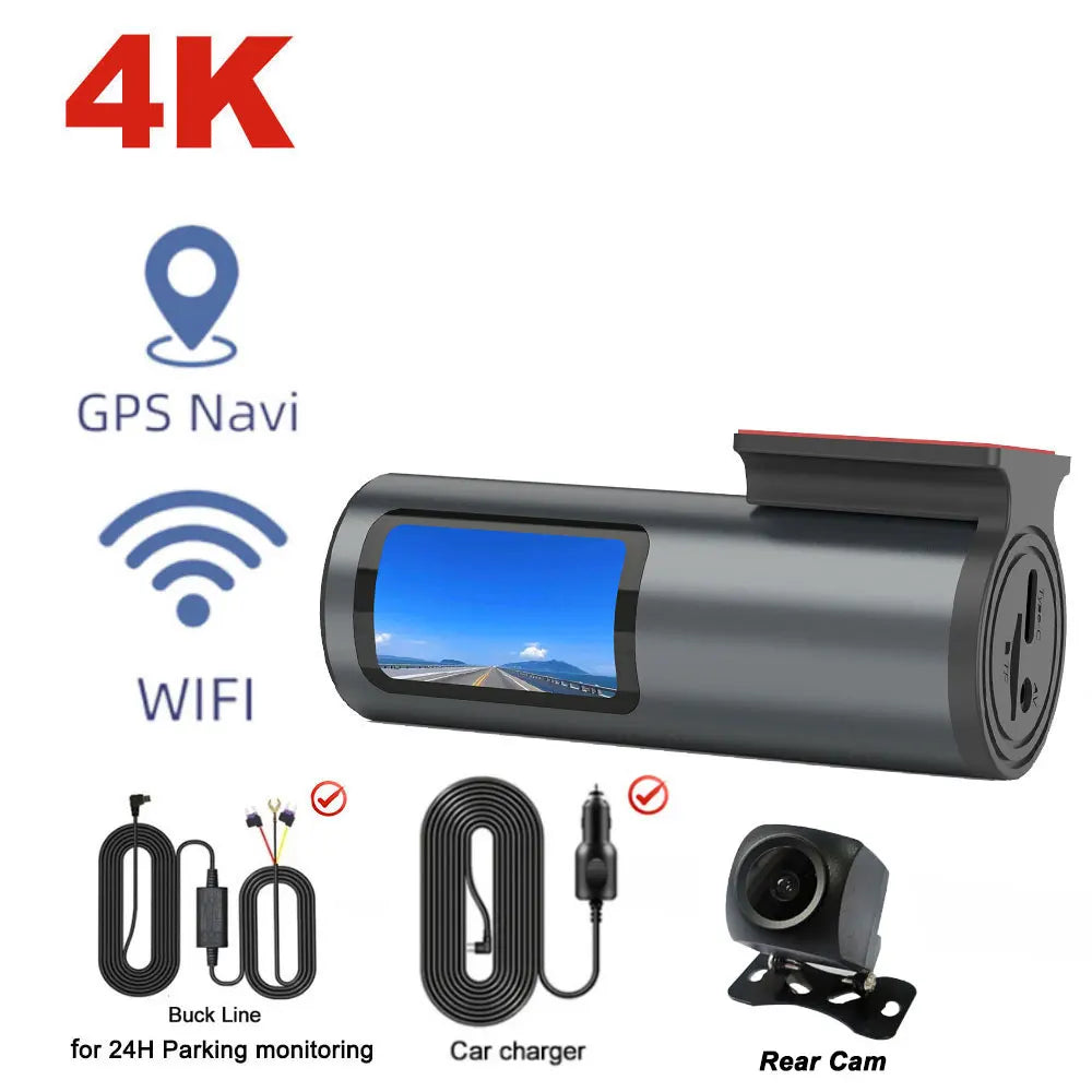 4K Mini Dash Cam with WiFi, GPS, G-Sensor & 24H Parking Mode