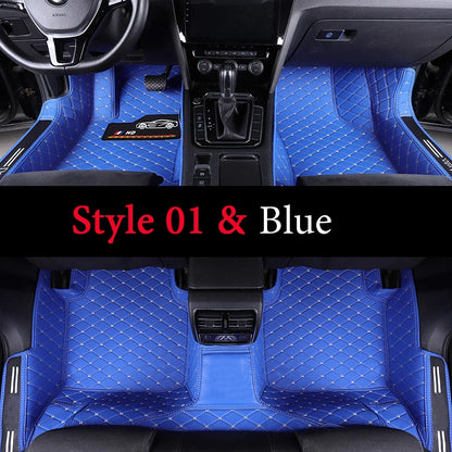 Custom Fit Leather Car Floor Mats – Full Set with Brand Logo | All-Weather Interior Protection for Most Car Models