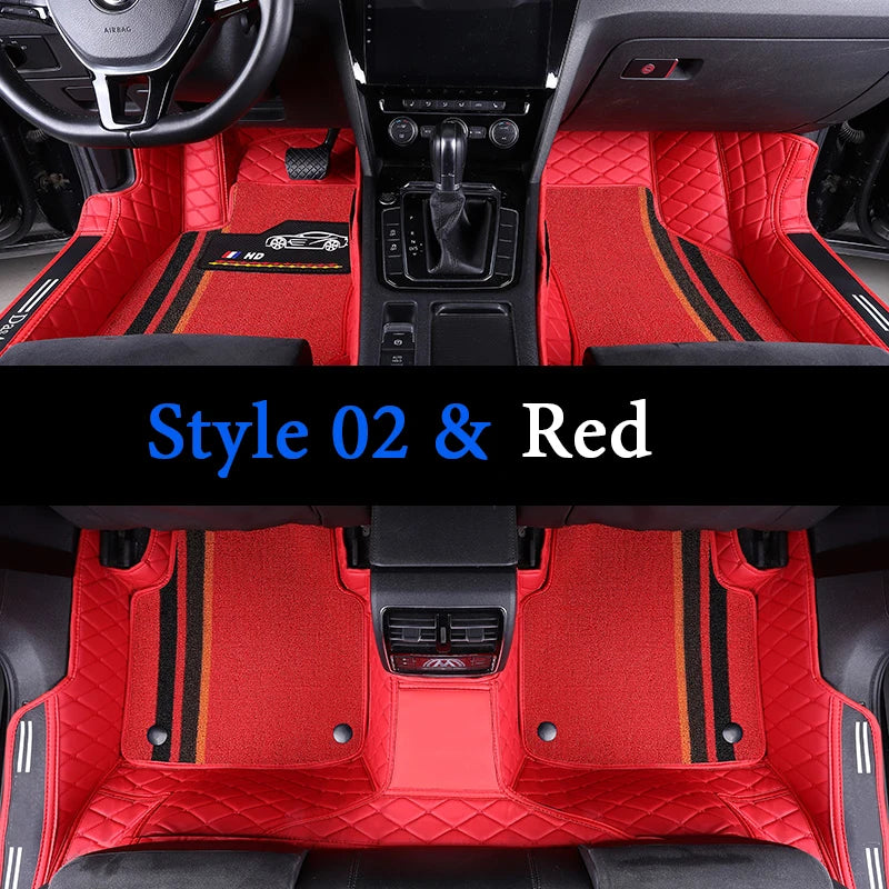 Custom Fit Leather Car Floor Mats – Full Set with Brand Logo | All-Weather Interior Protection for Most Car Models