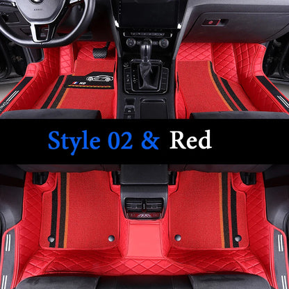 Custom Fit Leather Car Floor Mats – Full Set with Brand Logo | All-Weather Interior Protection for Most Car Models