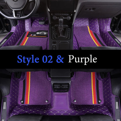 Custom Fit Leather Car Floor Mats – Full Set with Brand Logo | All-Weather Interior Protection for Most Car Models