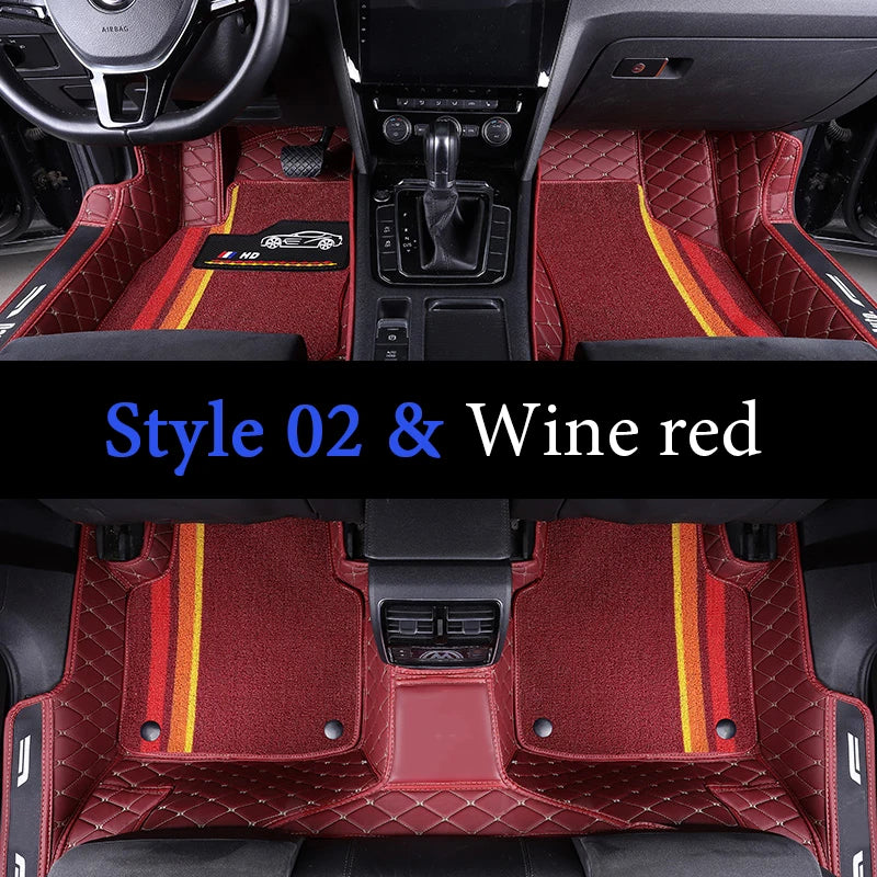 Custom Fit Leather Car Floor Mats – Full Set with Brand Logo | All-Weather Interior Protection for Most Car Models
