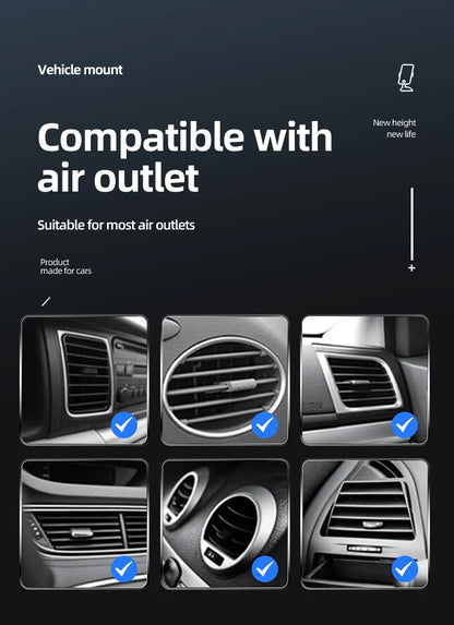 30W Wireless Car Charger Mount – Auto-Clamp Air Vent Phone Holder with Fast Charging & 360° Rotation