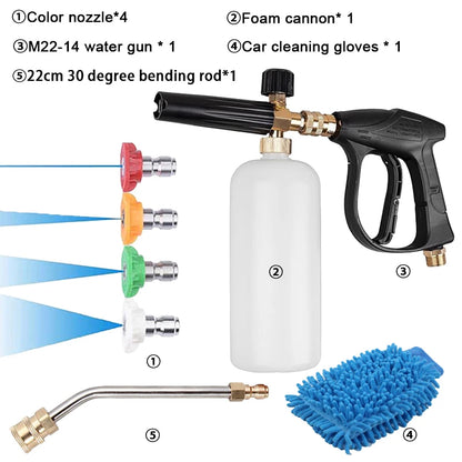 Snow Foam Cannon Kit – 1 L Bottle & 1/4″ Quick Connect + Gloves