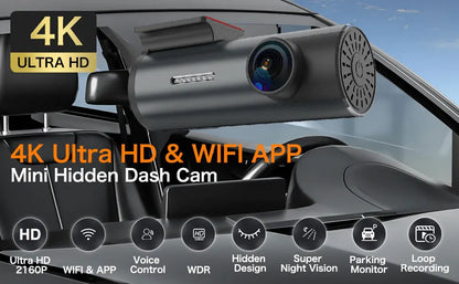 4K Mini Dash Cam with WiFi, GPS, G-Sensor & 24H Parking Mode