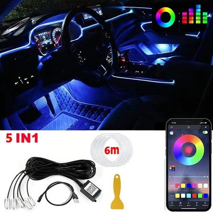 RGB LED Car Interior Ambient Lights with App & Remote