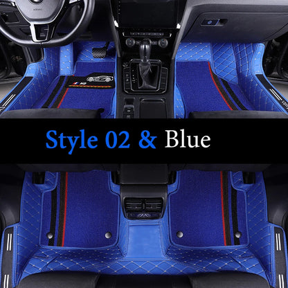Custom Fit Leather Car Floor Mats – Full Set with Brand Logo | All-Weather Interior Protection for Most Car Models