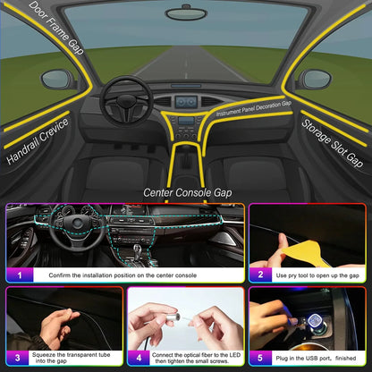 RGB LED Car Interior Ambient Lights with App & Remote