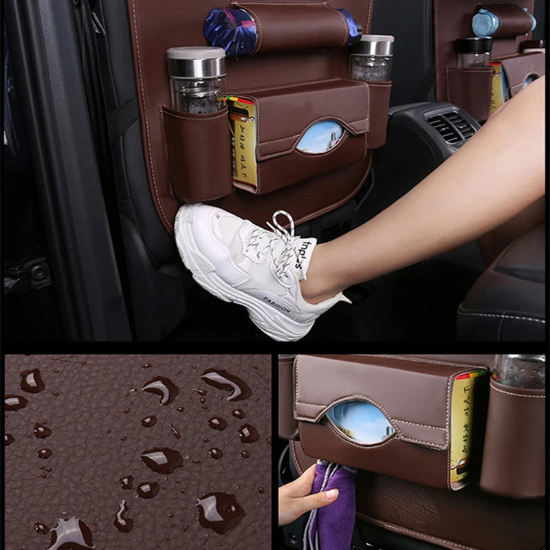 Car Seat Back Organizer with Foldable Table Tray