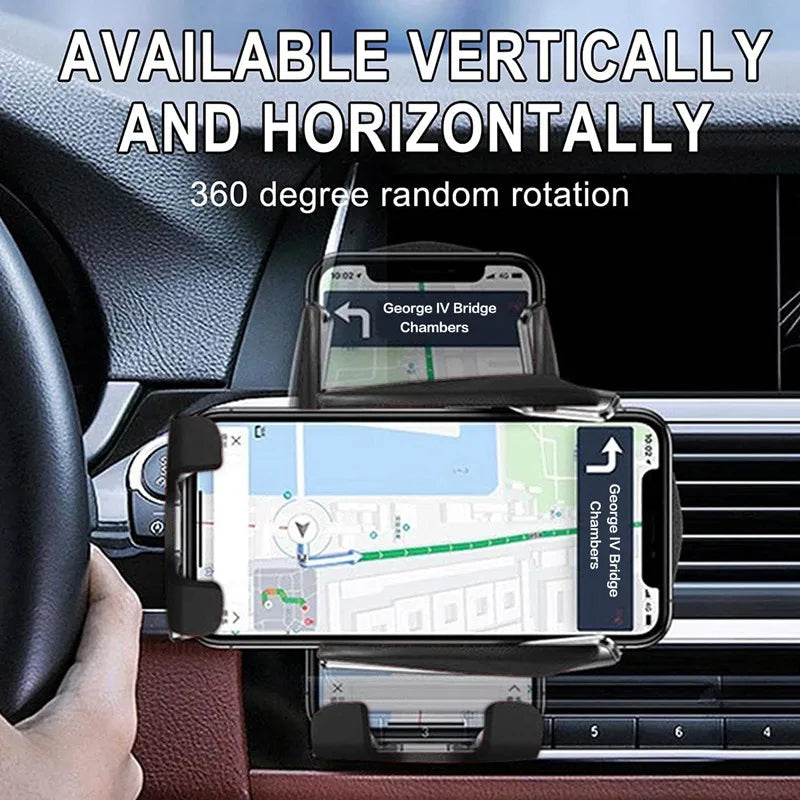 30W Wireless Car Charger Mount – Auto-Clamp Air Vent Phone Holder with Fast Charging & 360° Rotation