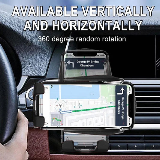 30W Wireless Car Charger Mount – Auto-Clamp Air Vent Phone Holder with Fast Charging & 360° Rotation