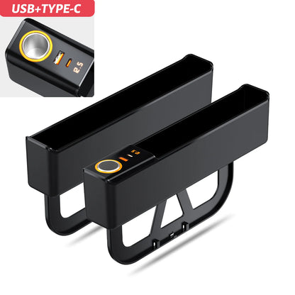 Car Seat Organizer with Charger & Gap Filler
