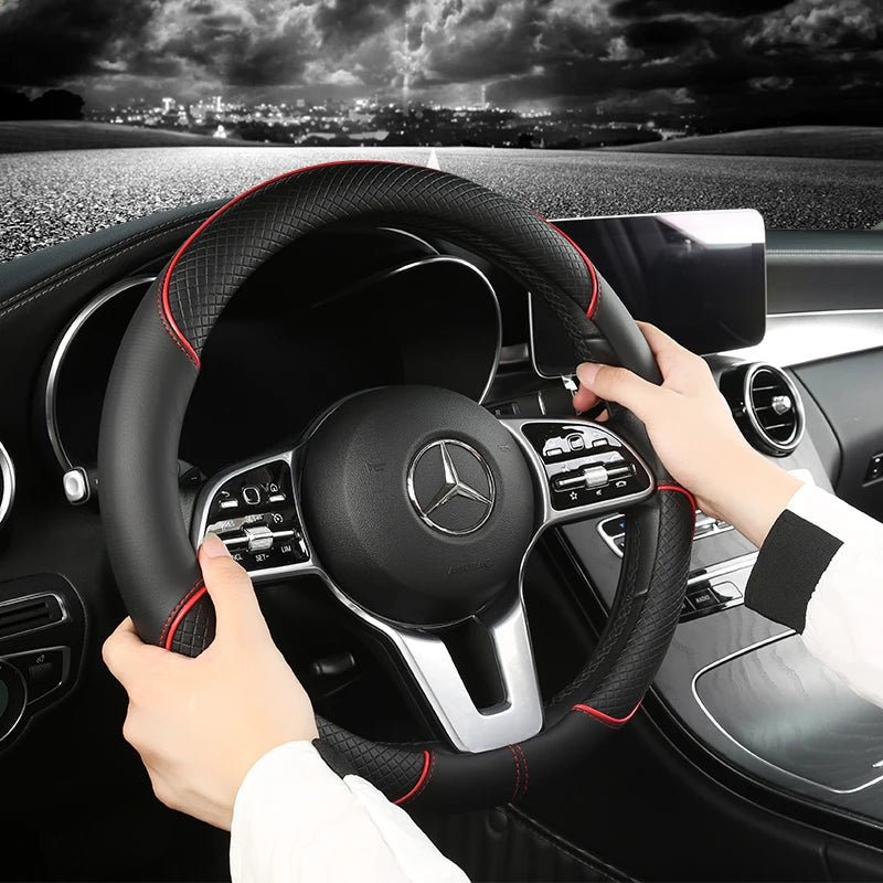 Leather Diamond Steering Cover