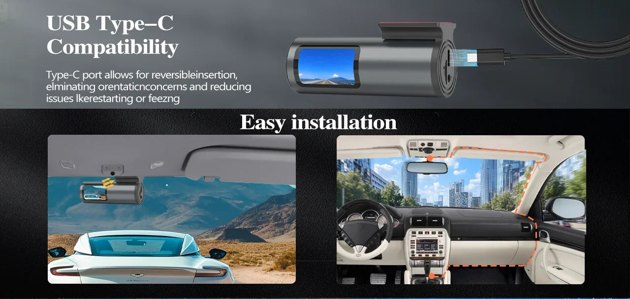 4K Mini Dash Cam with WiFi, GPS, G-Sensor & 24H Parking Mode