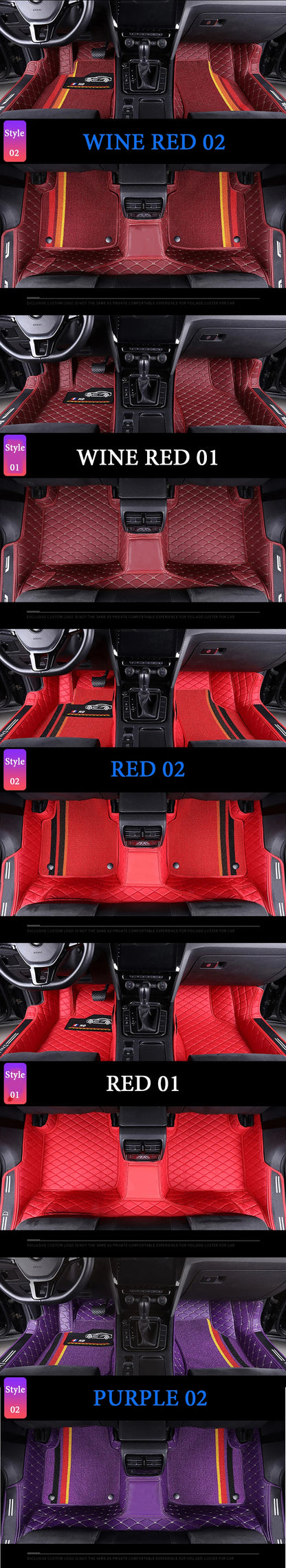Custom Fit Leather Car Floor Mats – Full Set with Brand Logo | All-Weather Interior Protection for Most Car Models