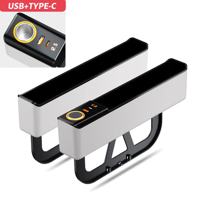 Car Seat Organizer with Charger & Gap Filler