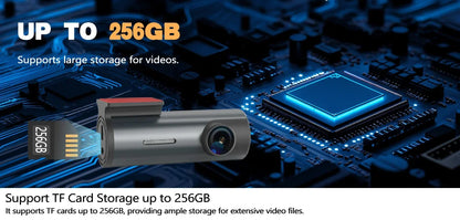 4K Mini Dash Cam with WiFi, GPS, G-Sensor & 24H Parking Mode