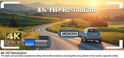 4K Mini Dash Cam with WiFi, GPS, G-Sensor & 24H Parking Mode