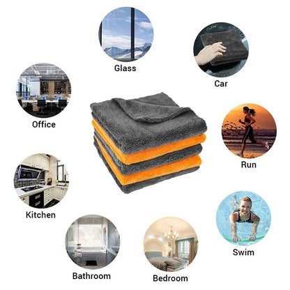40 × 40 cm Microfiber Car Wash Towels – Pack of 1/3/6/9