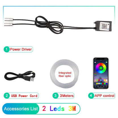 RGB LED Car Interior Ambient Lights with App & Remote