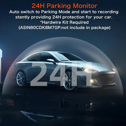 4K Mini Dash Cam with WiFi, GPS, G-Sensor & 24H Parking Mode